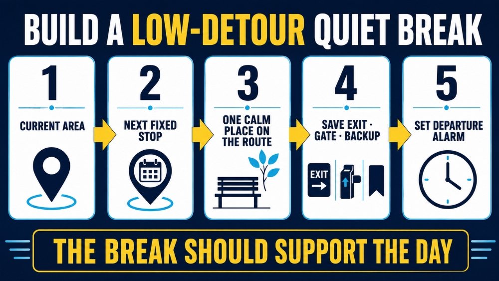 Five-step Osaka route for choosing a calmer stop between the current area and the next fixed commitment