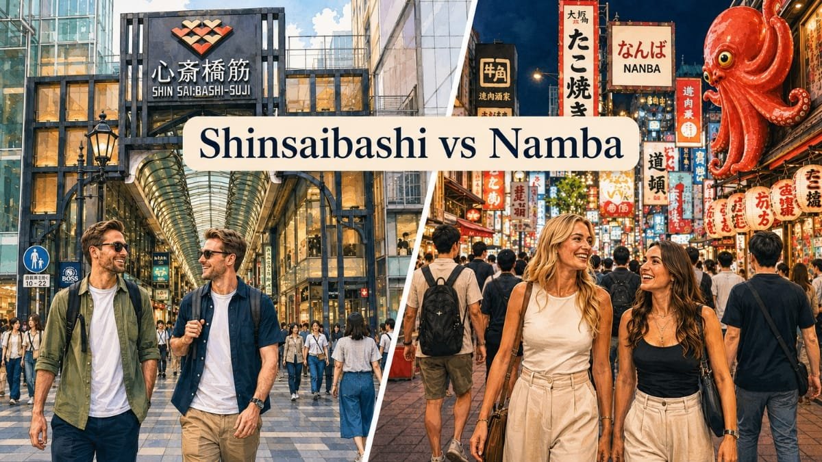Shinsaibashi vs Namba Area for First-Time Visitors